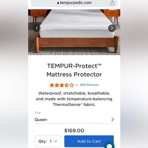 Waterproof Queen Tempur Pedic Matress protector